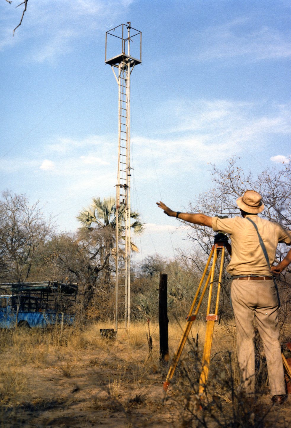 surveying in the Namibian bush in the 1980's