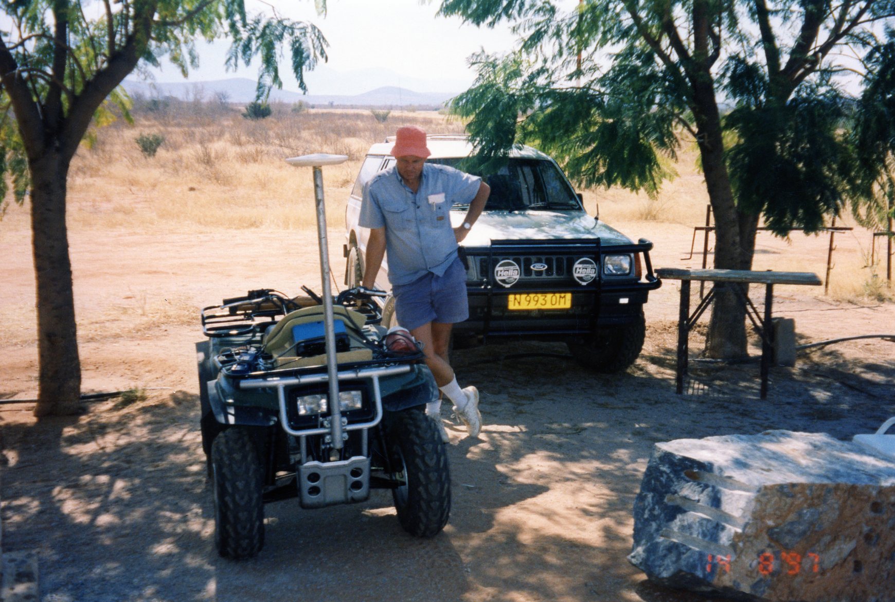 quad bike GPS surveying in Namibia