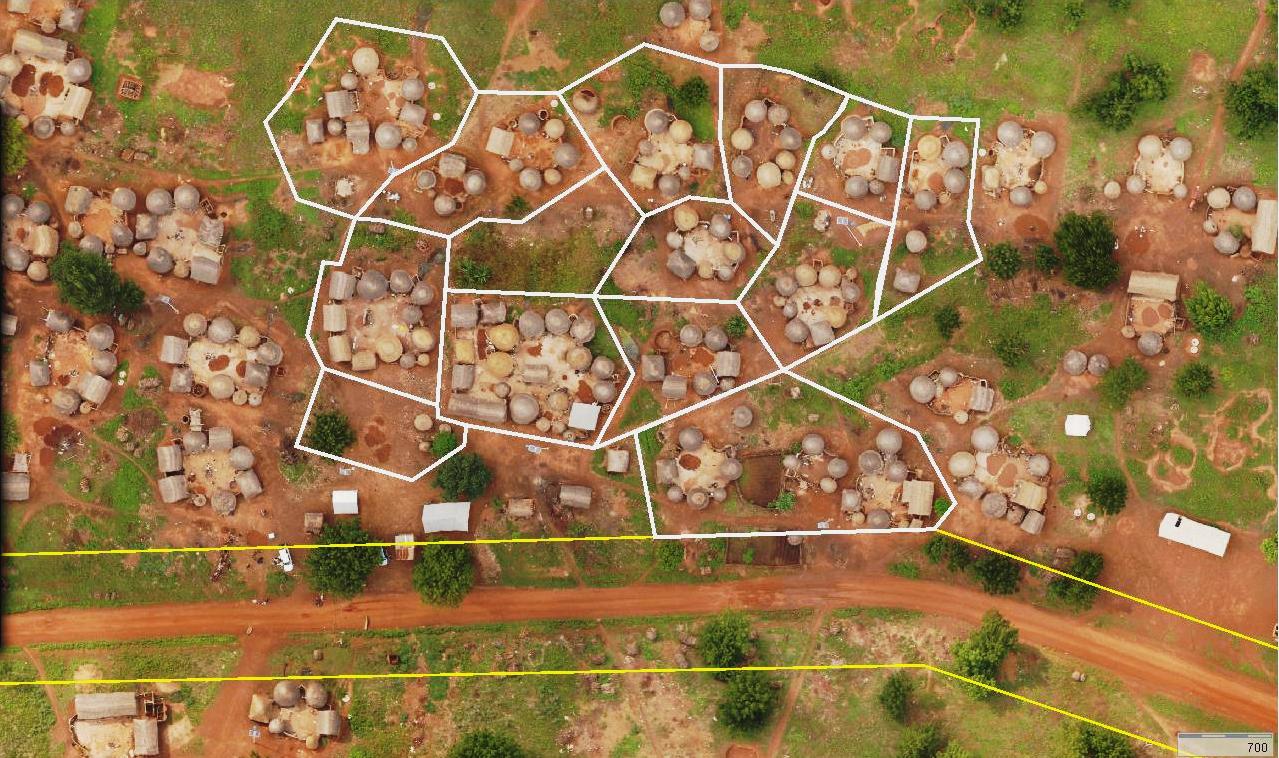 Micro Aerial Projects and their v-map system created this orthoimage in GIS of a village in Africa
