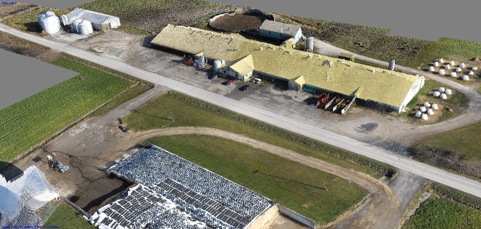 3D model of farm in Canada generated by Micro Aerial Projects using their v-map system