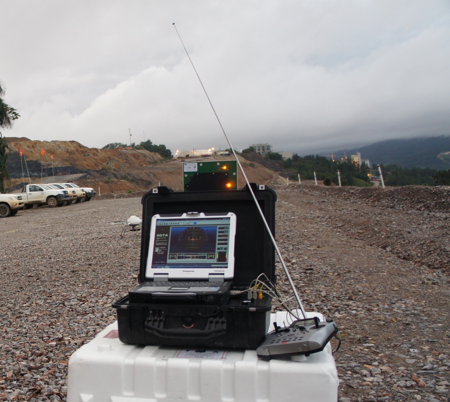 monitoring a uav over a mine