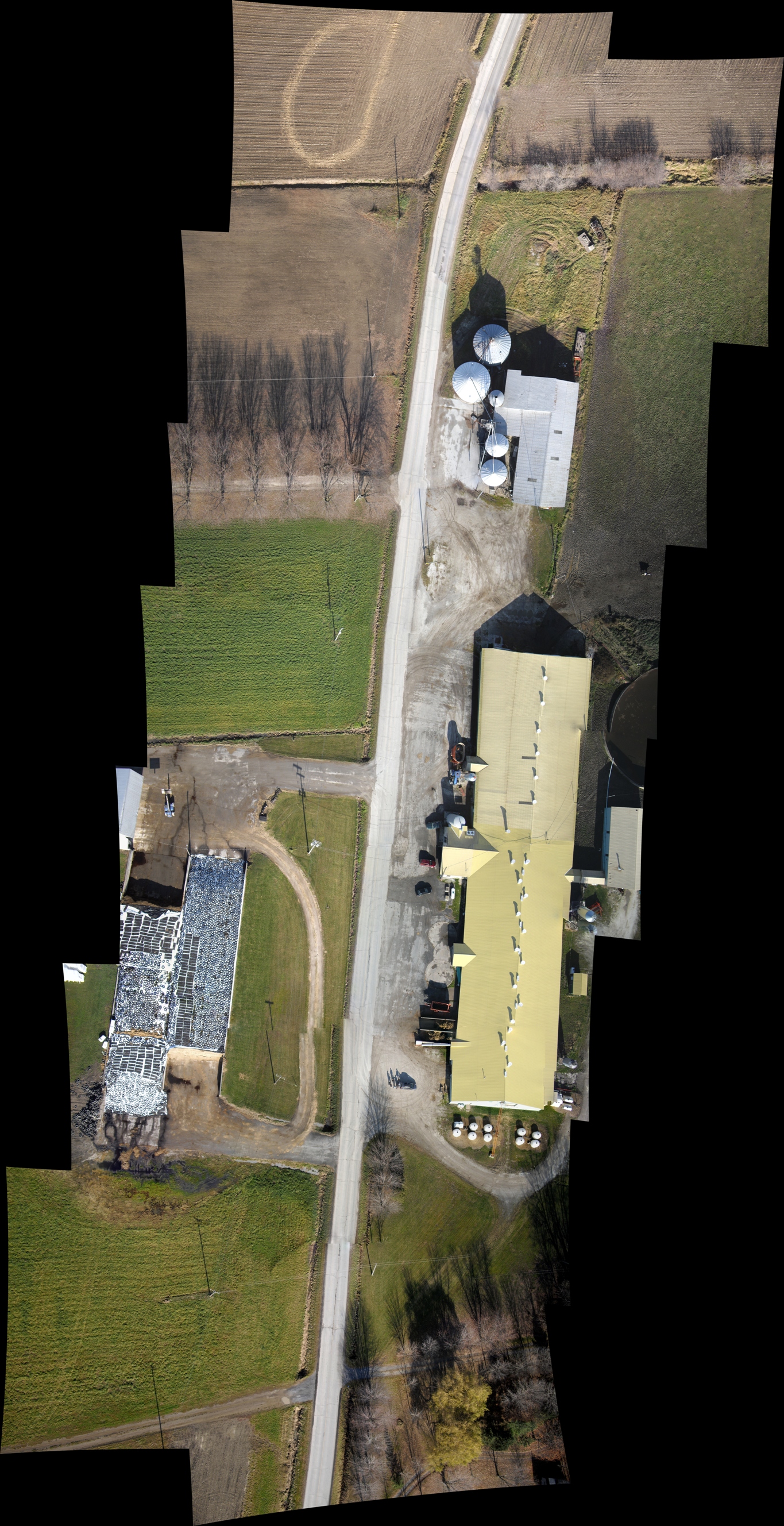 stitched photos of a farm