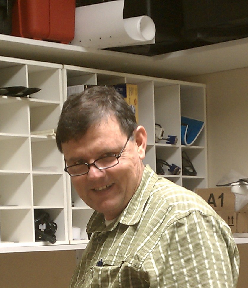 Walter Volkmann at the Gainesville office of Micro Aerial Projects