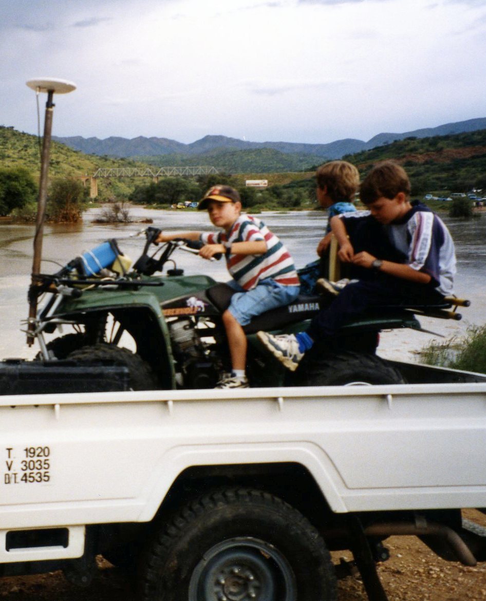 taking the kids on survey missions in Namibia