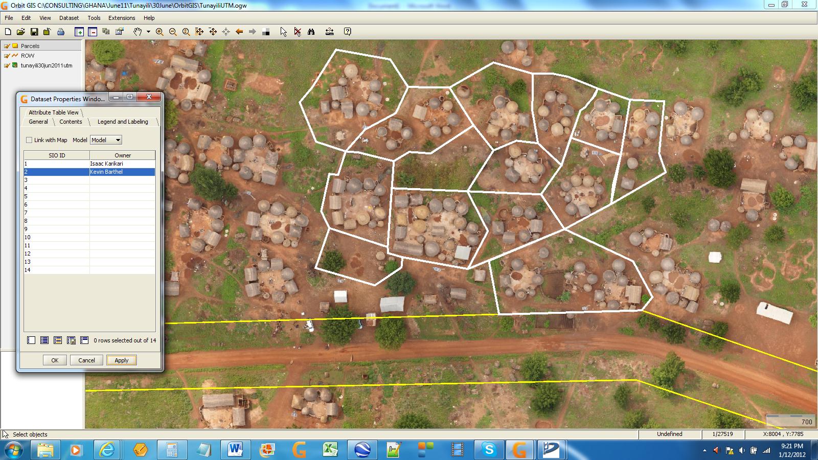 orthophoto of village in Ghana