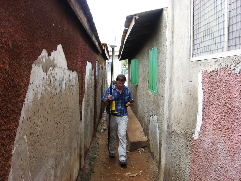 surveying an African township