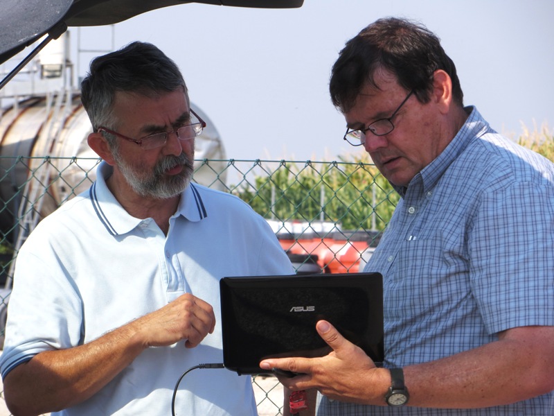 Walter Volkmann of Micro Aerial Projects working with a small uav on a disaster assessment assignment in Italy