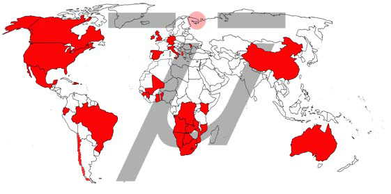 Map of countries where Micro Aerial Projects has worked and mapped